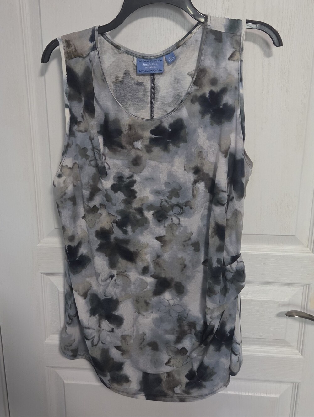 Simply Vera Wang Top Watercolor Floral Sleeveless Sheer Tank Womens XL